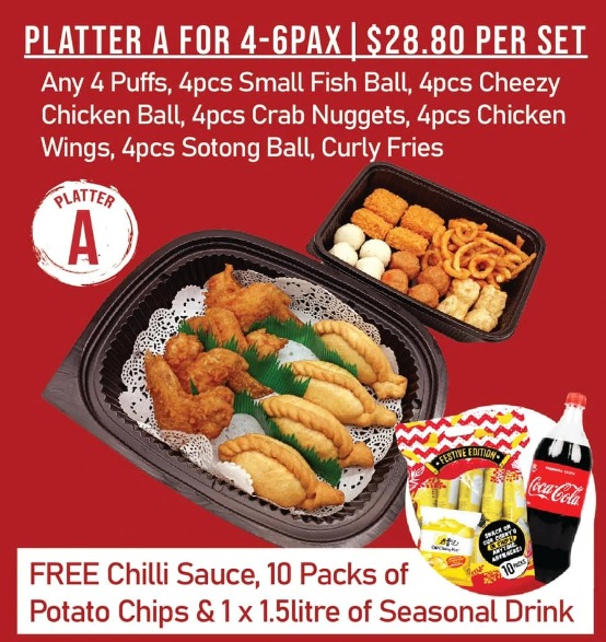 Old Chang Kee Platter A For 4 to 6 Persons @SGD 28.80