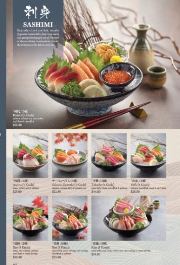 Sushi Tei Menu Sashimi Prices
