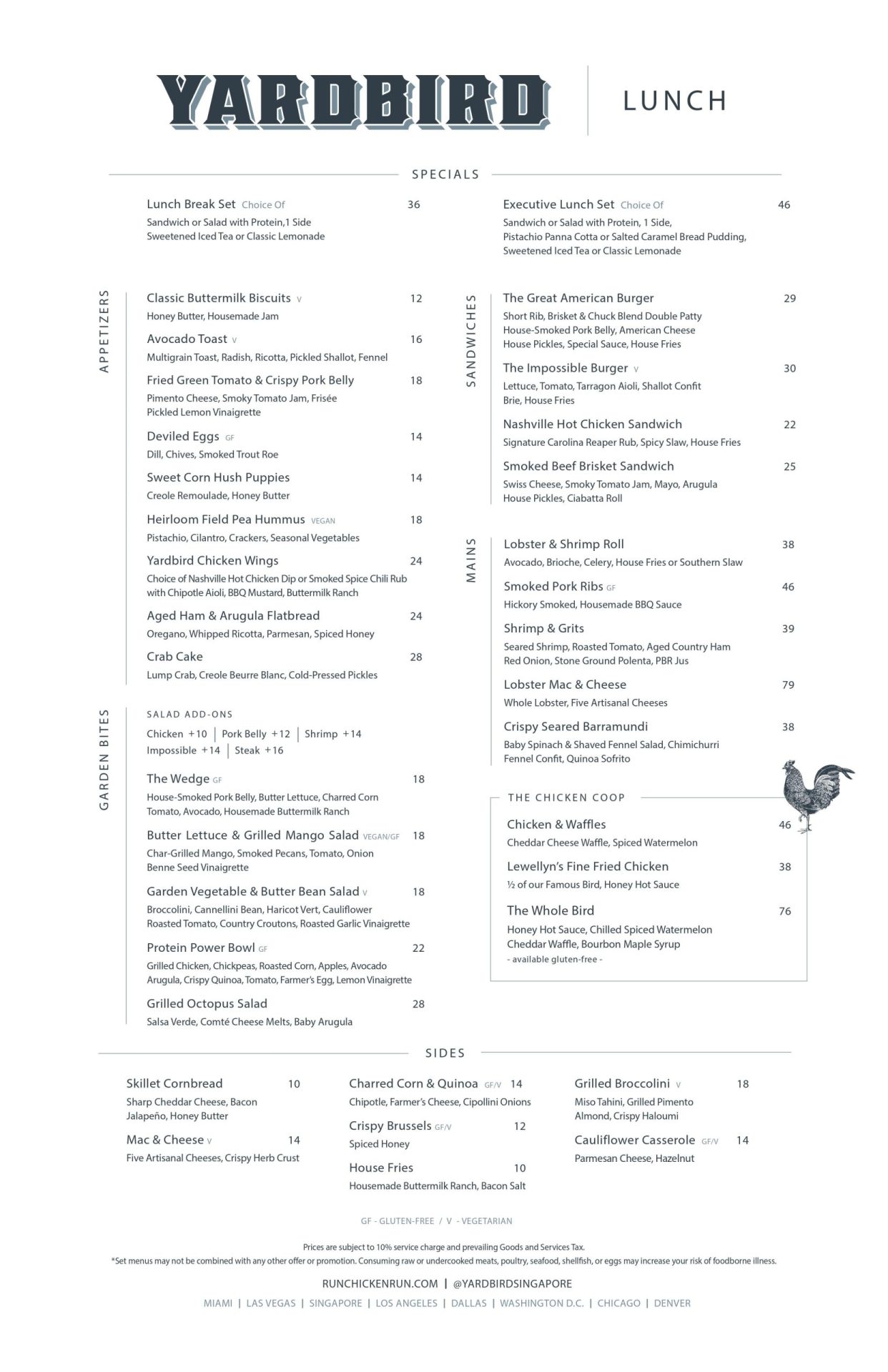 YARDBIRD MENU SINGAPORE 2023 Singapore Restaurant Menu Promotions & Deals