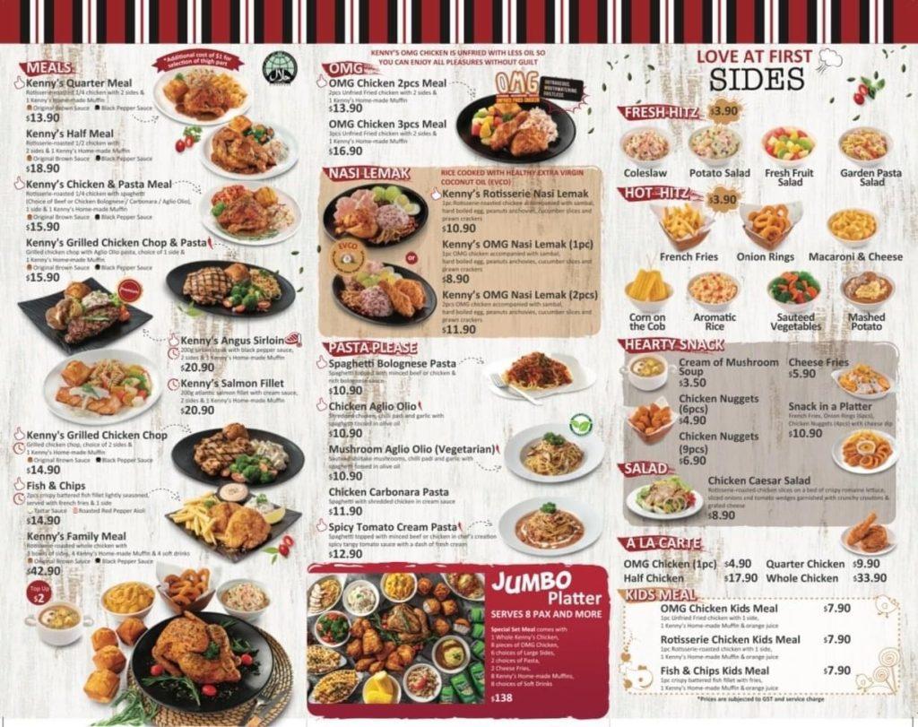 Kenny Rogers menu Singapore