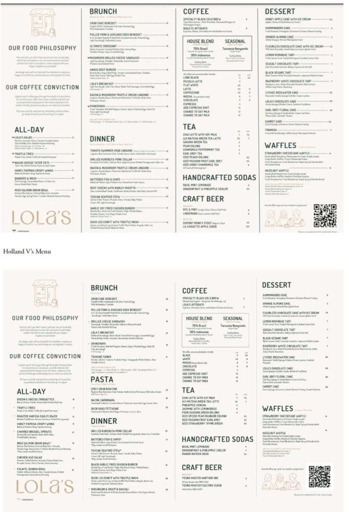 lola cafe menu