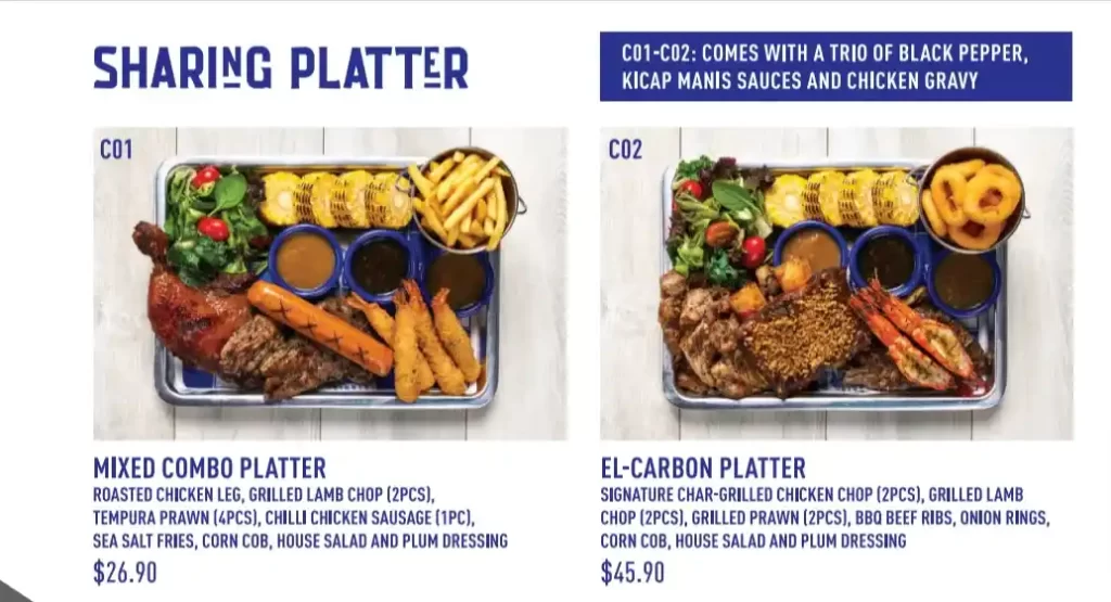 El Carbon Sharing Platter Menu with Price