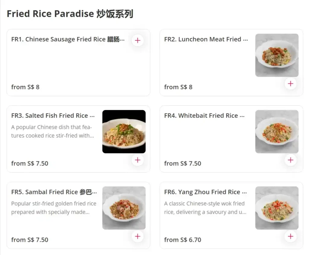 3 Meals a Day Fried Rice Paradise Price