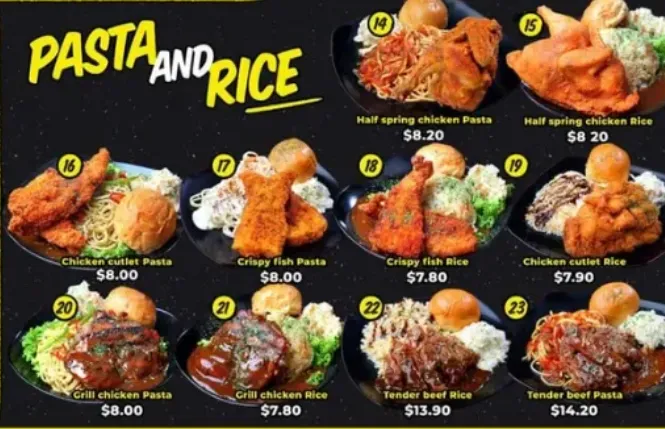 Fatty Bom Bom Pasta & Rice Series Menu with Price